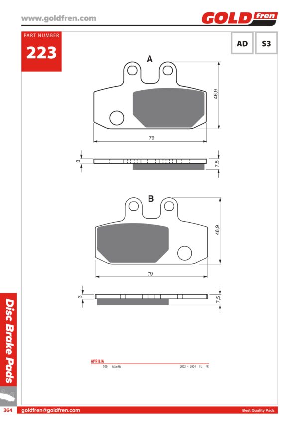 PASTIGLIE FRENI APRILIA 500 ATLANTIC